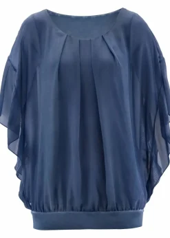 bonprix Blusen & Tuniken|Bekleidung·Jacken & Mäntel|Chiffonbluse mit Untertop indigo