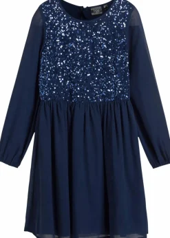 bonprix Mädchen 9-16 Jahre·Kleider & Jumpsuits|Mädchen 2-8 Jahre·Nachhaltigere Materialien|Chiffonkleid dunkelblau