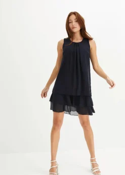 bonprix Nachhaltigere Materialien|Kleider|Chiffon-Kleid dunkelblau