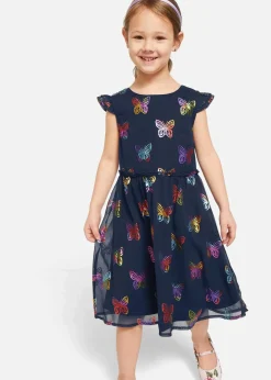 bonprix Mädchen 2-8 Jahre·Kleider & Röcke|Chiffonkleid in A-Linie dunkelblau