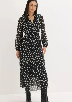 Chiffonkleid mit Kontrast-Pipings|bonprix Best