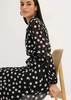 Chiffonkleid mit Kontrast-Pipings|bonprix Best