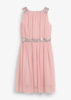 Chiffonkleid mit Paillettenband|bonprix
