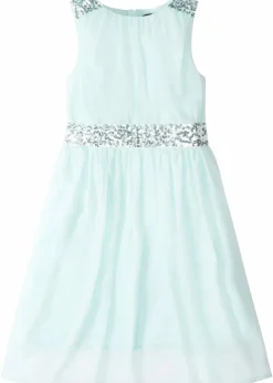 bonprix Mädchen 9-16 Jahre·Kleider & Jumpsuits|Chiffonkleid mit Paillettenband pastellmint