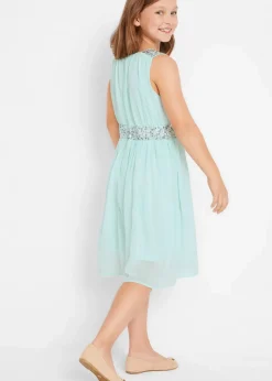 bonprix Mädchen 9-16 Jahre·Kleider & Jumpsuits|Chiffonkleid mit Paillettenband pastellmint