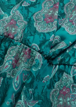 bonprix Kleider|Bekleidung·Pullover & Strickjacken|Chiffonkleid mit Paisley-Druck dunkelsmaragd/dunkelfuchsia paisley