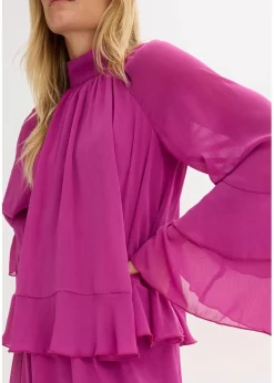 Chiffonkleid mit Volants|bonprix Online