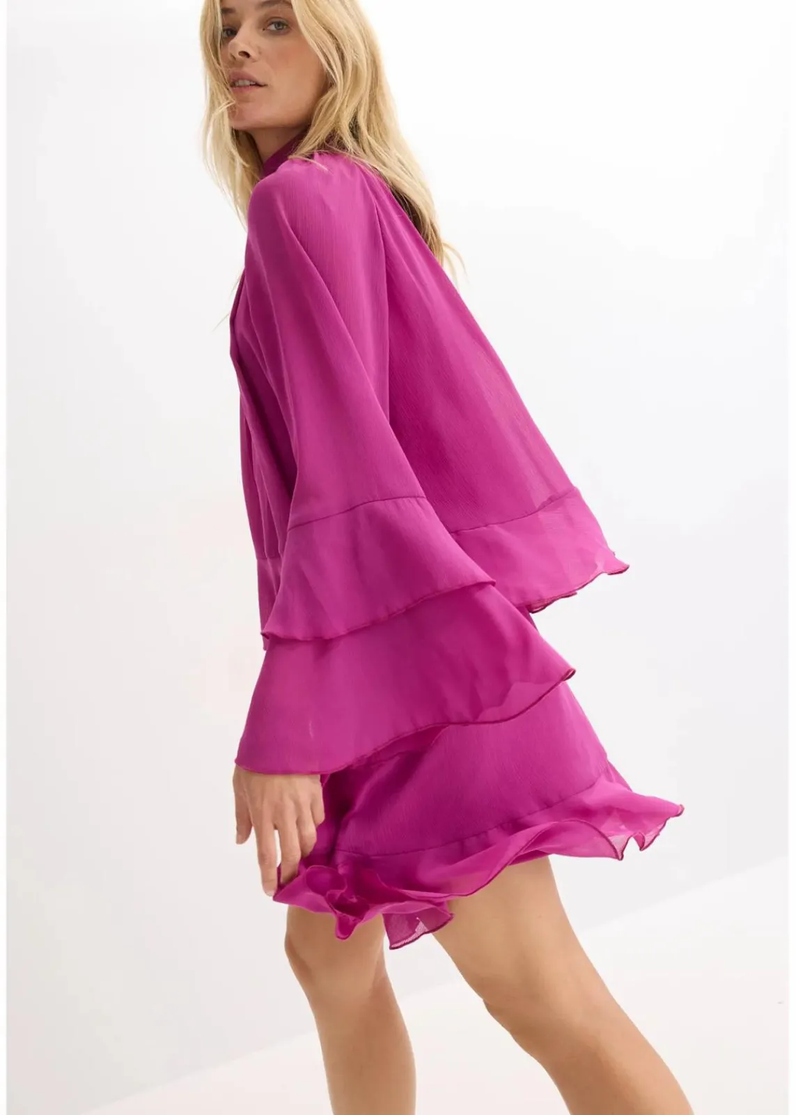 Chiffonkleid mit Volants|bonprix Online