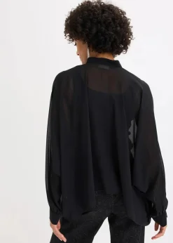 bonprix Bekleidung·Jacken & Mäntel|Blusen & Tuniken|Chiffontunika schwarz