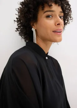 bonprix Bekleidung·Jacken & Mäntel|Blusen & Tuniken|Chiffontunika schwarz