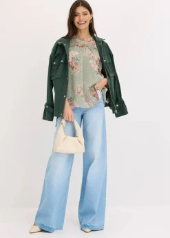 bonprix Bekleidung·Jacken & Mäntel|Blusen & Tuniken|Chiffon-Tunika hellschilf geblümt