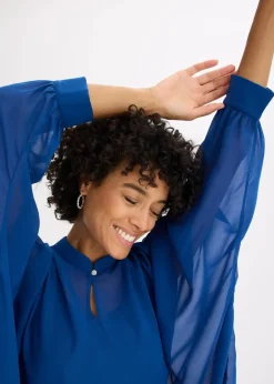 bonprix Blusen & Tuniken|Bekleidung·Jacken & Mäntel|Chiffontunika enzianblau