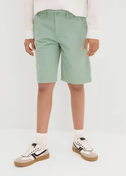 bonprix Jungen 9-16 Jahre·Shorts|Chino-Bermuda aus reiner Baumwolle mit verstellbarem Bund, Regular Fit pastellgrün