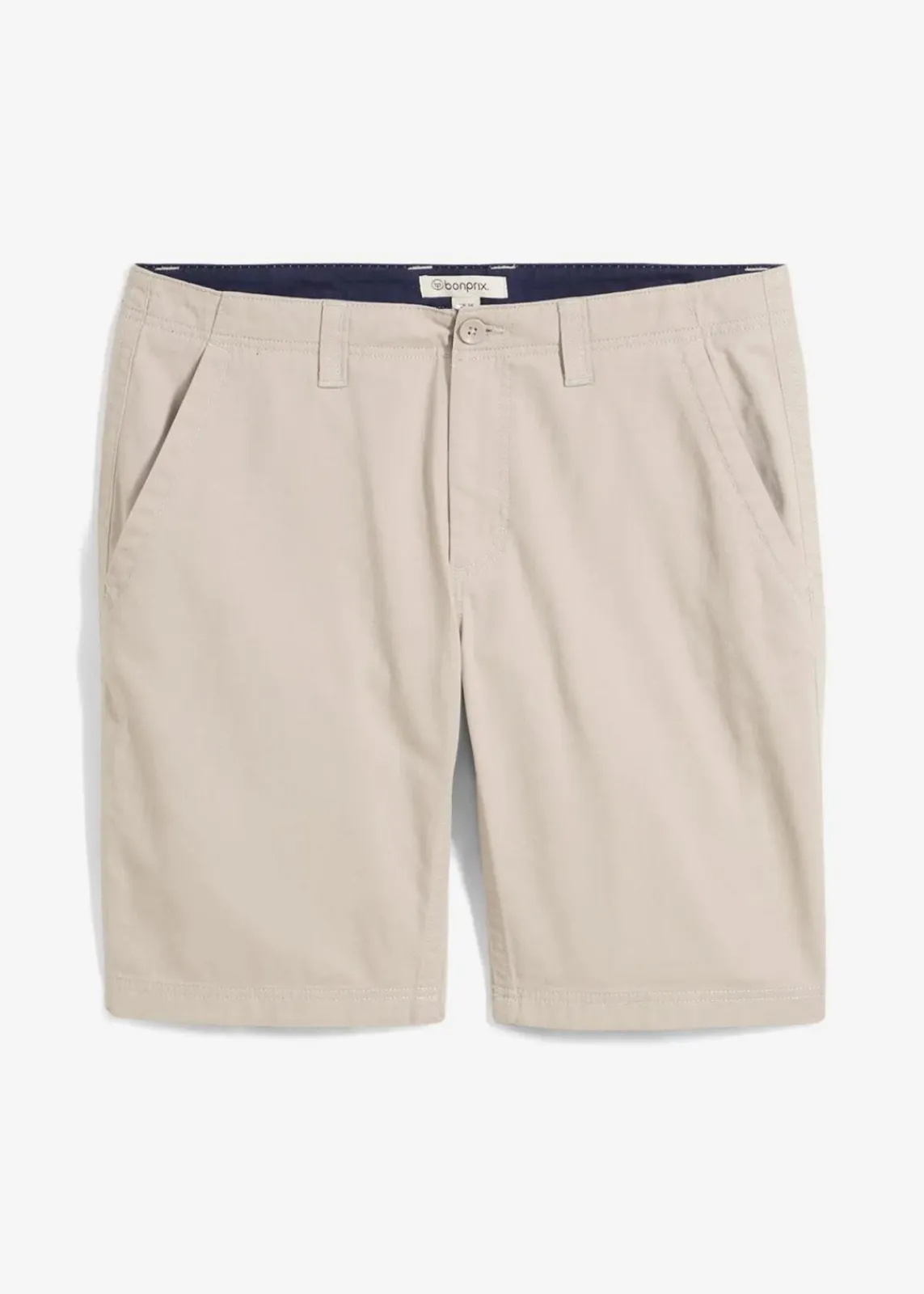 bonprix Hosen|Basics|Chino-Bermuda aus reiner Baumwolle, Regular Fit steingrau