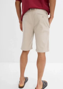 bonprix Hosen|Basics|Chino-Bermuda aus reiner Baumwolle, Regular Fit steingrau