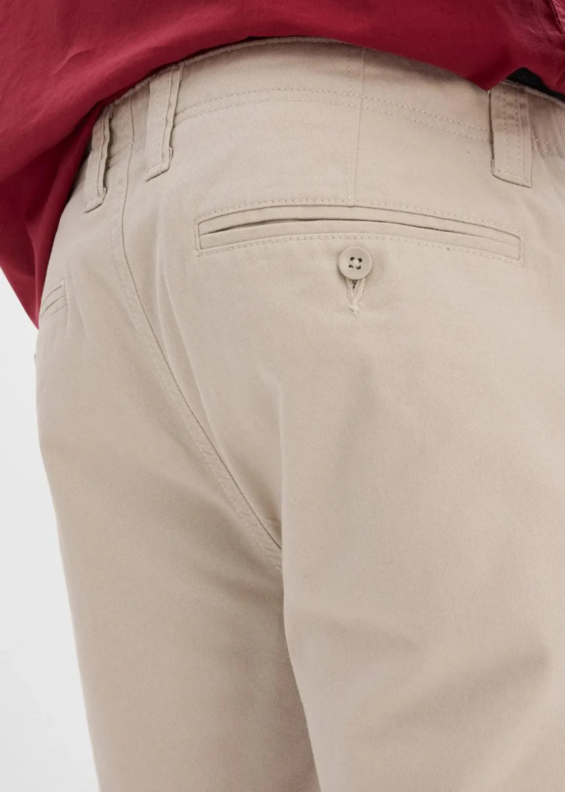 bonprix Hosen|Basics|Chino-Bermuda aus reiner Baumwolle, Regular Fit steingrau