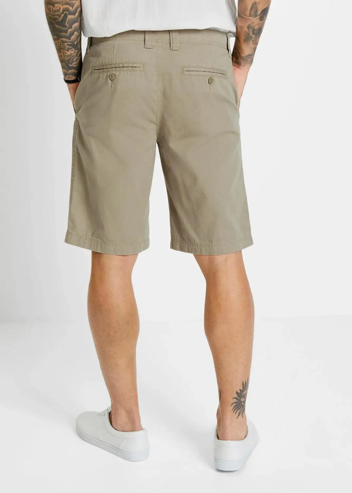 bonprix Hosen|Basics|Chino-Bermuda aus reiner Baumwolle, Regular Fit new khaki