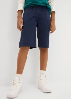 bonprix Jungen 9-16 Jahre·Shorts|Chino-Bermuda aus reiner Baumwolle mit verstellbarem Bund, Regular Fit dunkelblau