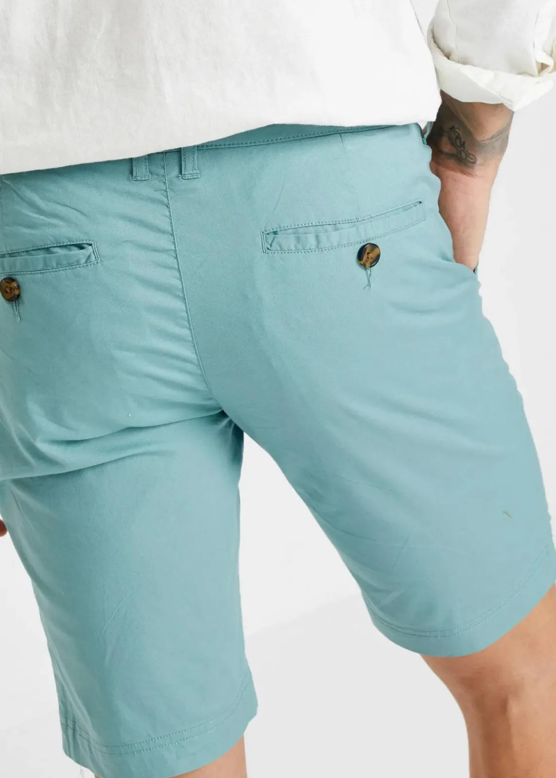 bonprix Hosen|Basics|Chino-Bermuda, Regular Fit mineralblau