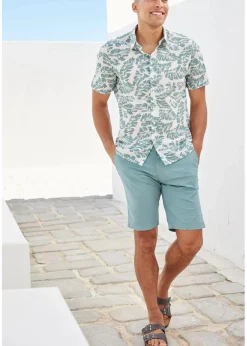 bonprix Hosen|Basics|Chino-Bermuda, Regular Fit mineralblau