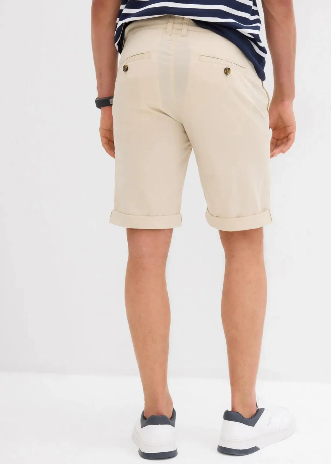 bonprix Große Größen|Shorts|Chino-Bermuda, Regular Fit hellsand
