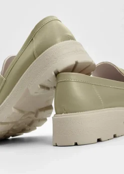 bonprix Sommerschuhe|Loafer|Chunky Loafer mit leichter Sohle rauchkhaki