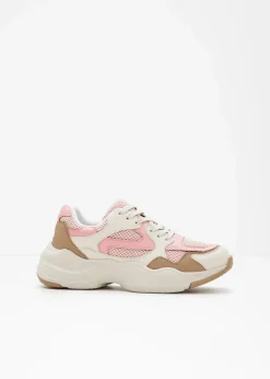 bonprix Sneaker|Chunky Sneaker mit leichter Sohle natur/softrosa/grünbeige