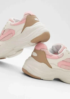 bonprix Sneaker|Chunky Sneaker mit leichter Sohle natur/softrosa/grünbeige