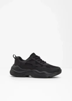 bonprix Sneaker|Chunky Sneaker mit Mesh-Einsatz schwarz