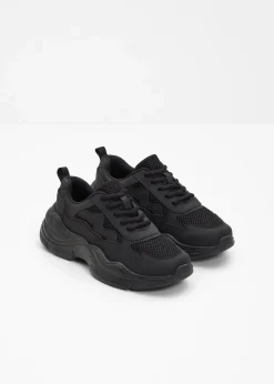 bonprix Sneaker|Chunky Sneaker mit Mesh-Einsatz schwarz