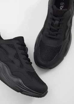 bonprix Sneaker|Chunky Sneaker mit Mesh-Einsatz schwarz