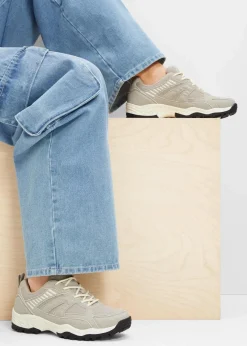 bonprix Sport- & Trekkingschuhe|Sneaker|Chunky Sneaker mit Mesh-Einsatz grau