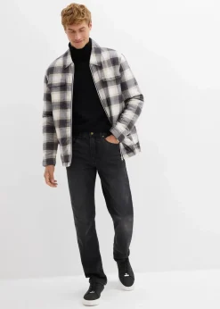 bonprix Große Größen|Sweat|Classic Fit Jeans aus weichem Sweat-Denim mit Komfortbund, Straight schwarz denim