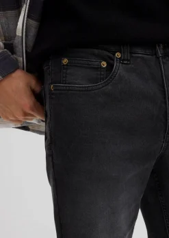 bonprix Große Größen|Sweat|Classic Fit Jeans aus weichem Sweat-Denim mit Komfortbund, Straight schwarz denim