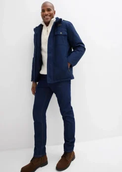 bonprix Jeans|Basics|Classic Fit Jeans mit Komfortbund, Straight dunkelblau denim