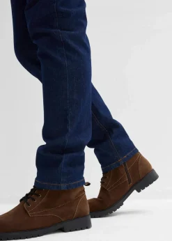 bonprix Jeans|Basics|Classic Fit Jeans mit Komfortbund, Straight dunkelblau denim