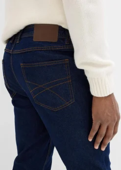 bonprix Jeans|Basics|Classic Fit Jeans mit Komfortbund, Straight dunkelblau denim