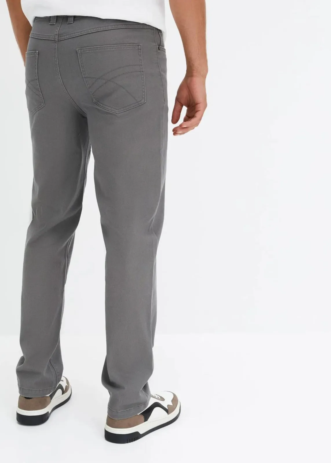 bonprix Hosen|Basics|Classic Fit Stretch-Hose, Straight rauchgrau