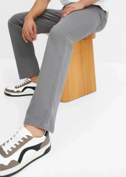 bonprix Hosen|Basics|Classic Fit Stretch-Hose, Straight rauchgrau