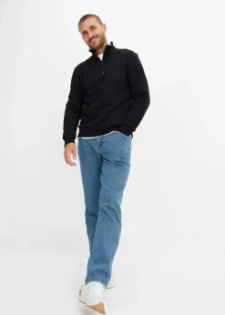 bonprix Jeans|Basics|Classic Fit Stretch-Jeans, Straight blau denim