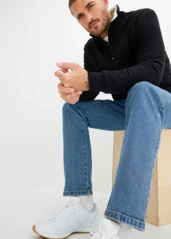 bonprix Jeans|Basics|Classic Fit Stretch-Jeans, Straight blau denim