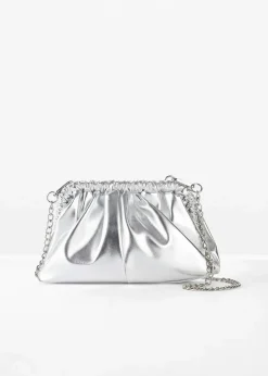 bonprix Taschen|Festliche Mode|Clutch mit abnehmbarem Taschengurt silber metallic