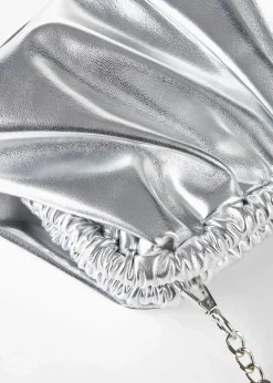 bonprix Taschen|Festliche Mode|Clutch mit abnehmbarem Taschengurt silber metallic