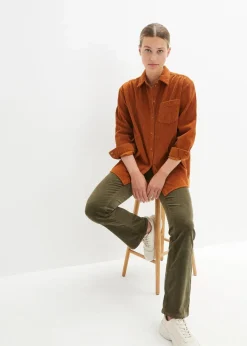 bonprix Blusen & Tuniken|Bekleidung·Jacken & Mäntel|Cordhemd aus reiner Baumwolle bronze