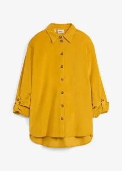 Cord-Hemd mit Seitenschlitz|bonprix Discount