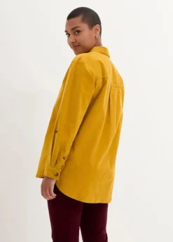 Cord-Hemd mit Seitenschlitz|bonprix Discount