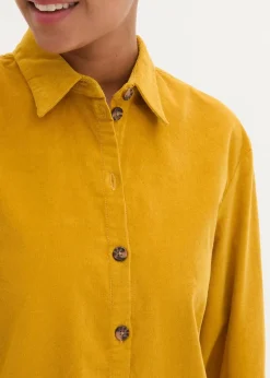 Cord-Hemd mit Seitenschlitz|bonprix Discount