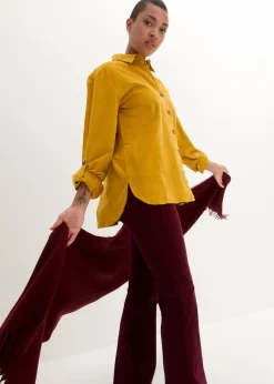 Cord-Hemd mit Seitenschlitz|bonprix Discount