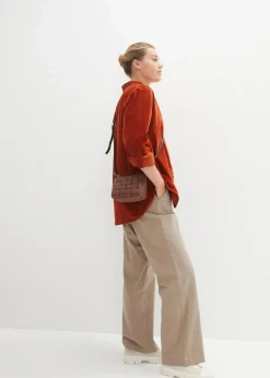 bonprix Blusen & Tuniken|Bekleidung·Jacken & Mäntel|Cord-Hemd mit Seitenschlitz rostbraun
