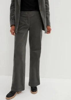 bonprix Bekleidung·Kleider|Nachhaltigere Materialien|Cordhose aus Bio-Baumwolle mit Stretch dunkelgrau